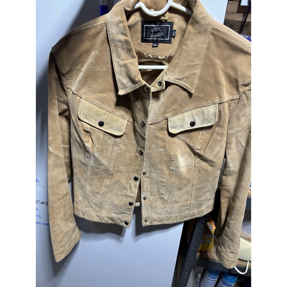 Vintage Steve Madden Light‎ Brown leather Jacket Size XL (E) Women's